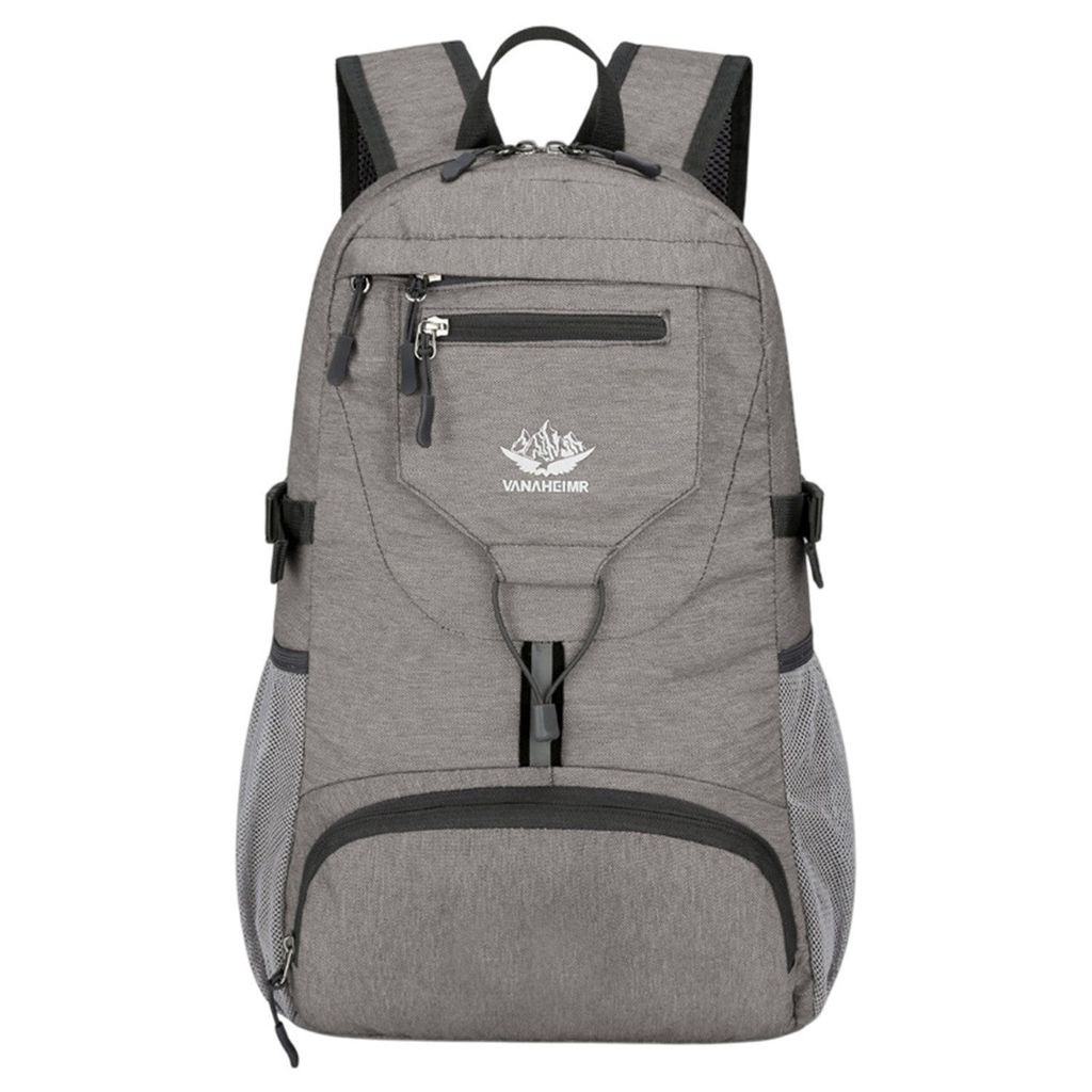Ultraleicht Wanderrucksack, Wasserabweisend Faltbar Reiserucksack für Outdoor Camping Wandern Reisen, Grau