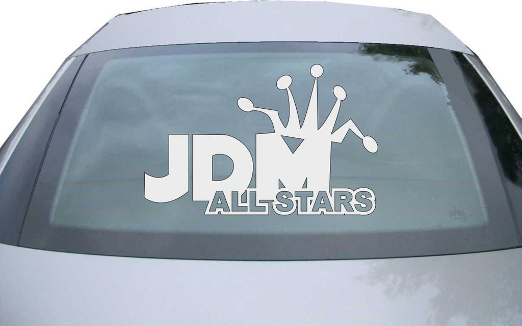 Indigos UG - Aufkleber Heckscheibe & Motorklappe DE2901 - silber - 600x388 mm - JDM All Stars - Auto Scheiben Fenster Heckklappe Tuning Racing JDM ...