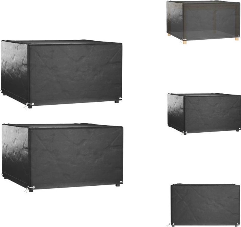 vidaXL Gartenmöbel-Abdeckungen 2 Stk. 8 Ösen 132x132x80 cm Quadratisch - Gartenmöbel-Schutzhüllen
