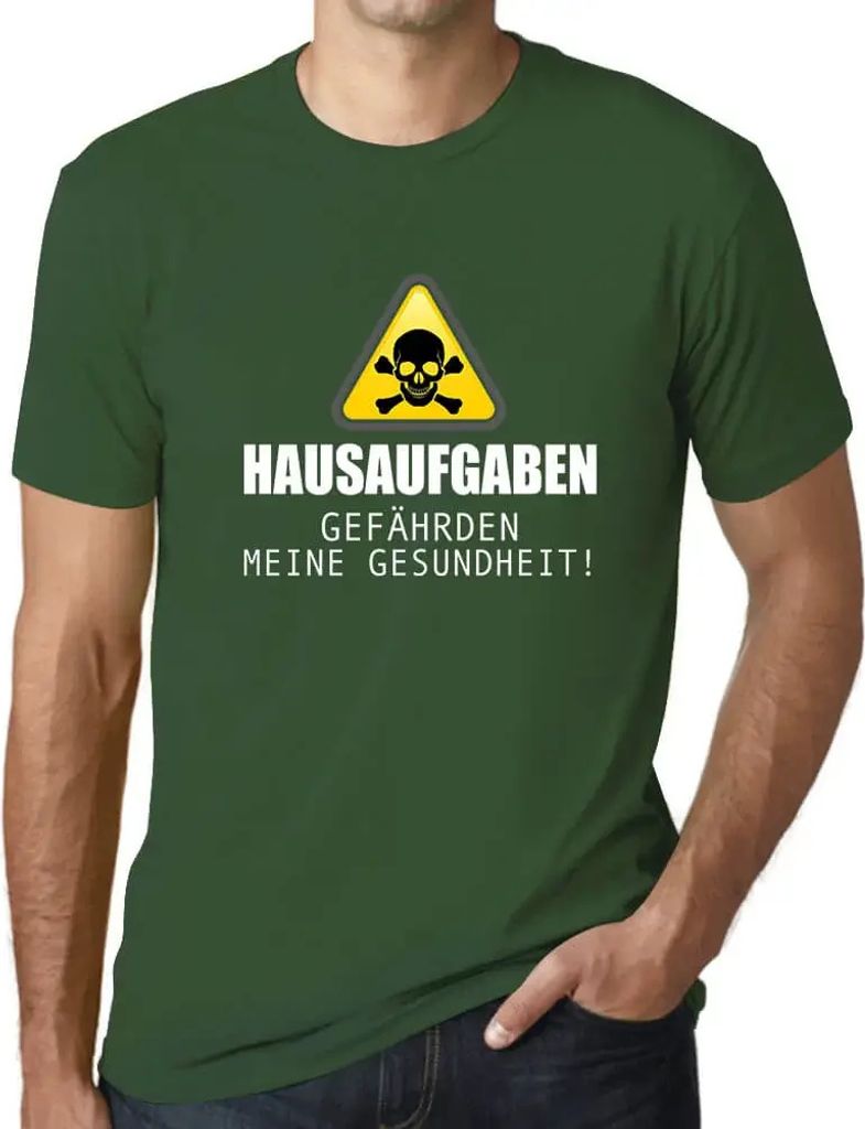 Herren Grafik T-Shirt Hausaufgaben Gefährden Meine Gesundheit Öko-Verantwortlich Vintage Jahrgang Kurzarm Lustige Druck Geburtstag Geschenk Mann