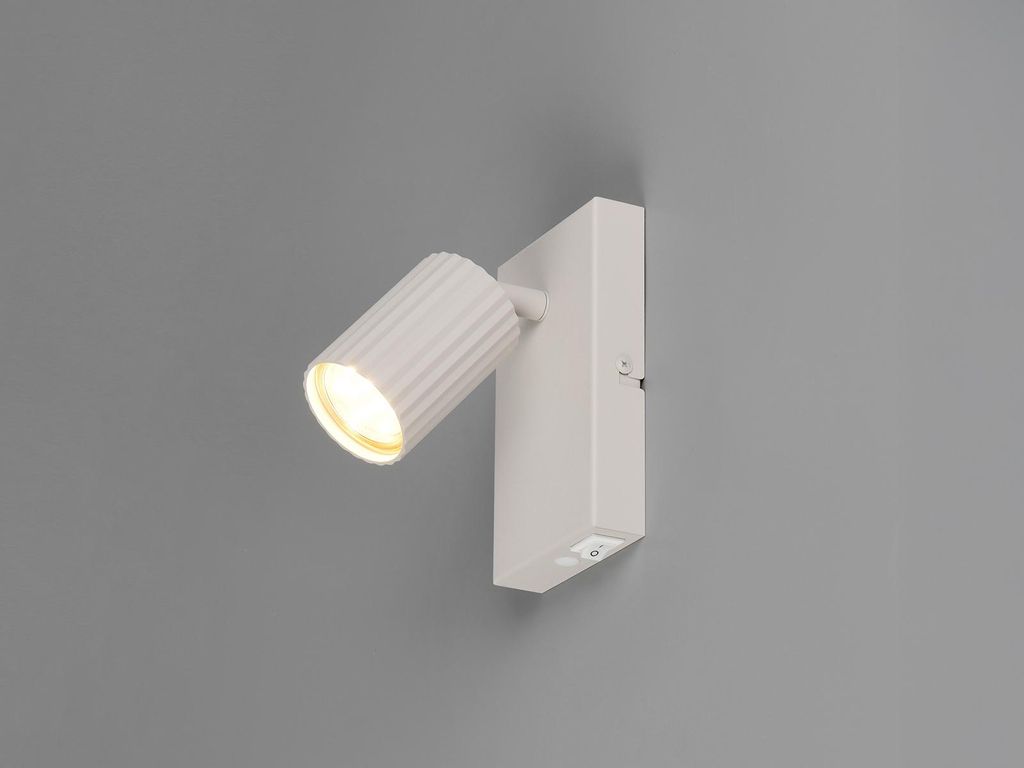 Moderner LED Innen Wandstrahler 1-flammig Grau mit Schalter, Wandspot schwenkbar