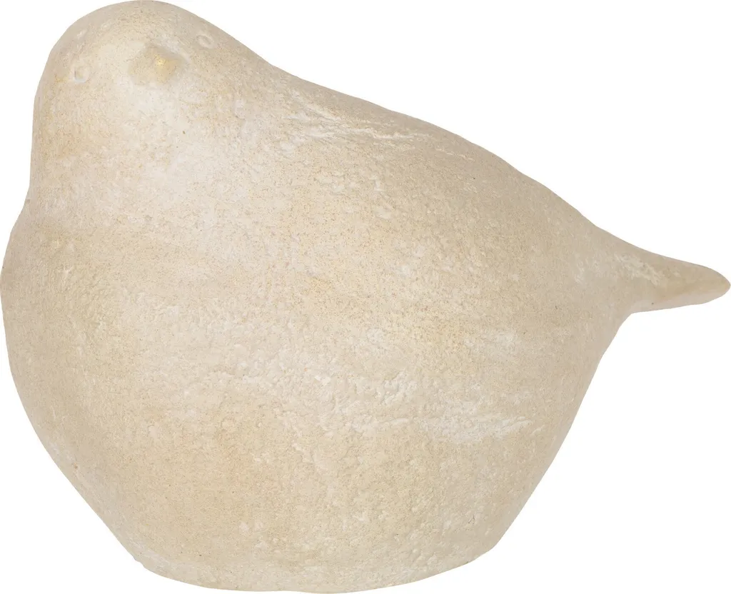 Statue oiseau J-Line en magnésium crème, grande sculpture de jardin 35cm