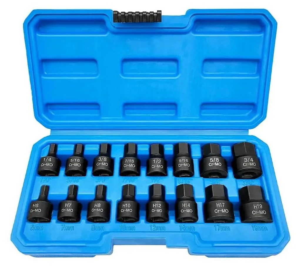 Kit douilles hexagonales 16 pièces pour l'entretien de votre véhicule