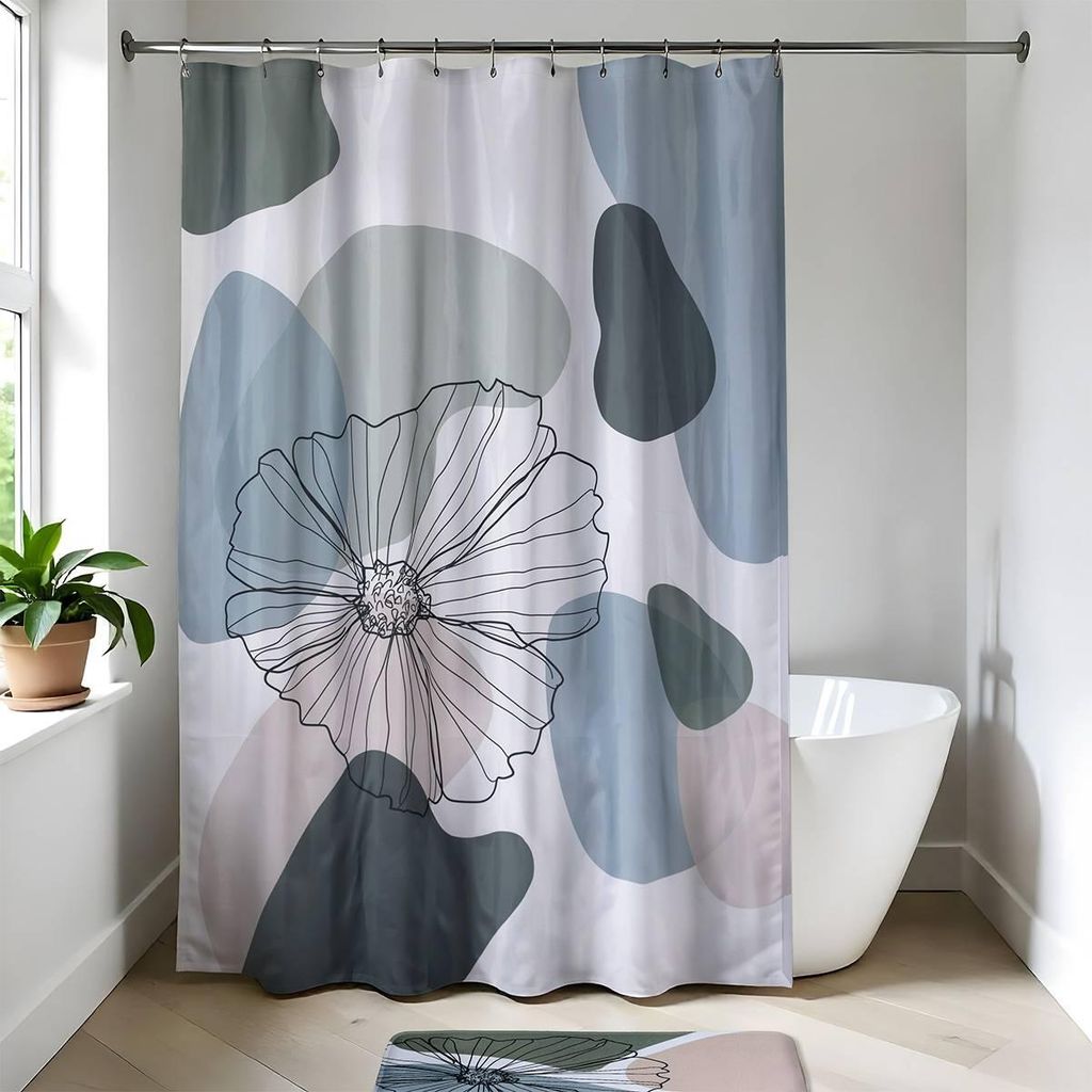 Polyester-duschvorhang 180x200 cm - flowers - Tendance