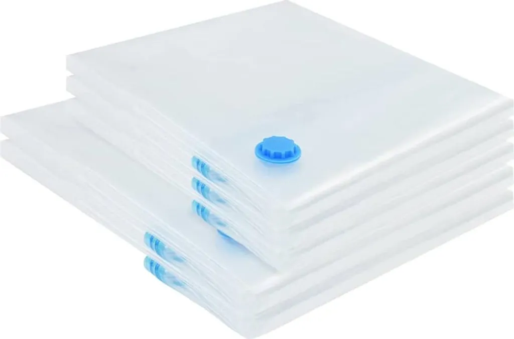 vidaXL Sacchetti di stoccaggio 5 pezzi Trasparente e blu 130 x 100 cm
