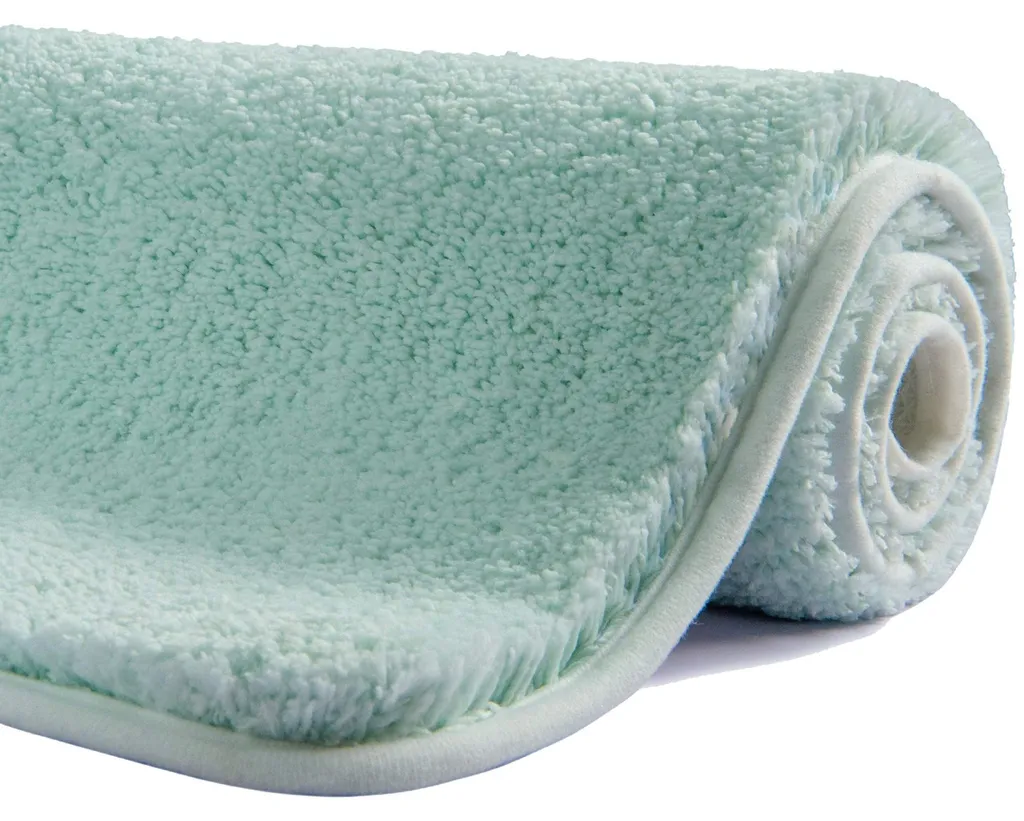 Tapis de bain 120x70 cm antidérapant en microfibre turquoise doux