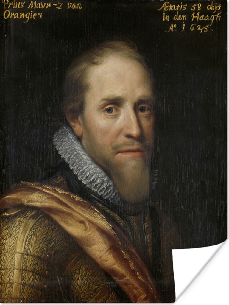 MuchoWow Poster Porträt von Maurice Prinz von Oranien - Gemälde von Michiel Jansz. van Mierevelt 90x120 cm - Wohnzimmer