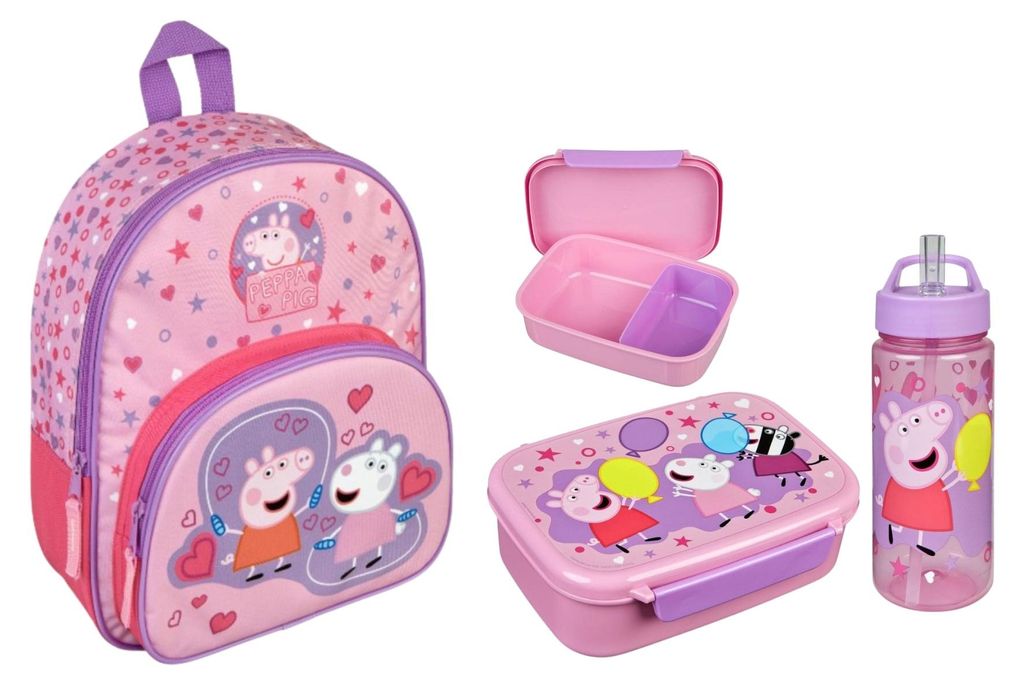Ensemble scolaire Peppa Pig : sac à dos et trousse de repas Image du produit 