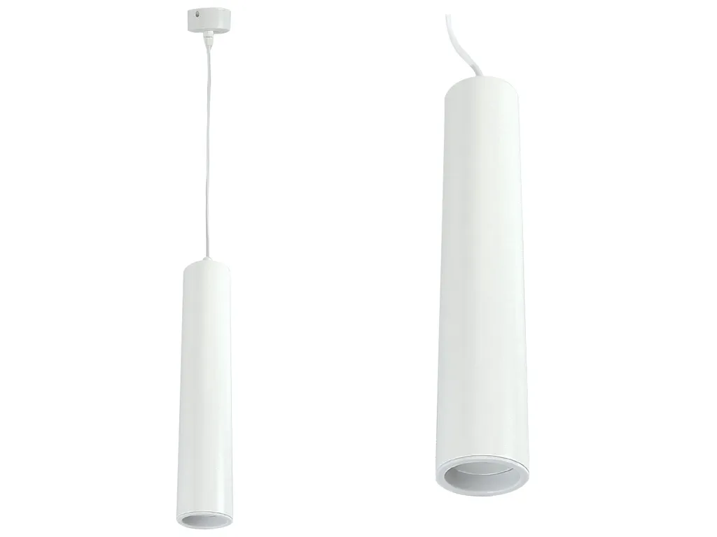 Suspension LED Cylindrique Tuba Blanche pour Éclairage de Cuisine Design
