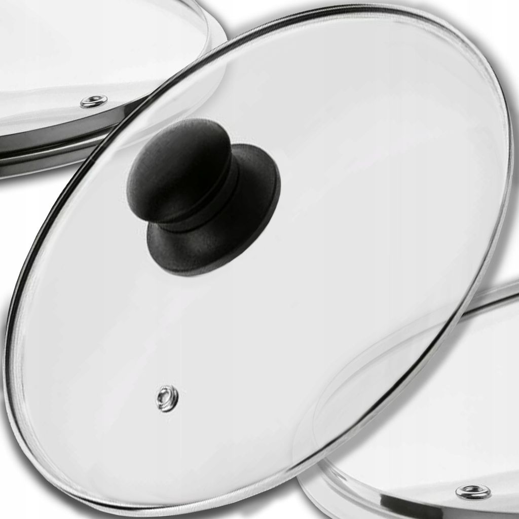Kuketo | Glasdeckel 24 cm mit Dampfaustrittsloch & Schwarzem Griff – Hitzebeständig - Robust & Pflegeleicht - Passend für Töpfe & Pfannen
