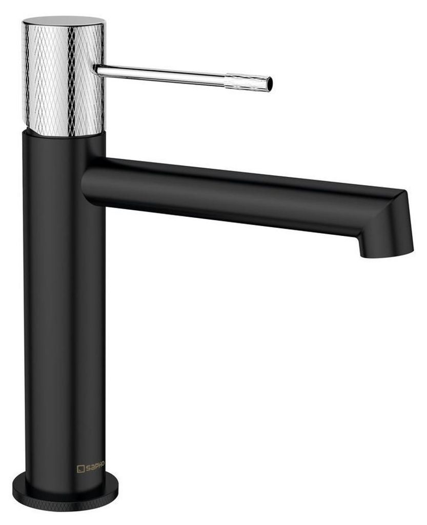 Sapho Solaria Waschtischarmatur, schwarz matt/Chrom