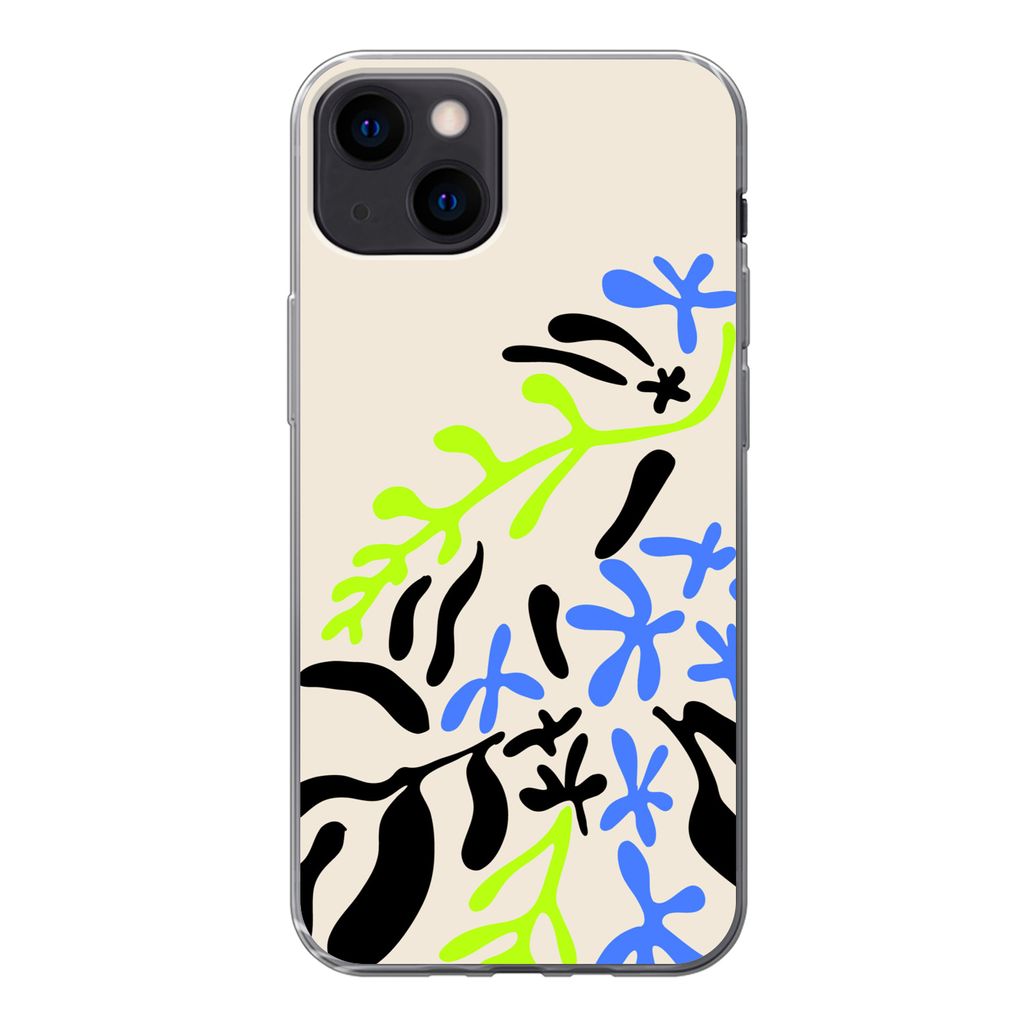 MuchoWow Handyhülle Schutzhülle Hülle für iPhone 13 Blatt - Abstrakt - Muster Silikon Softcase Handy Hülle - Karteninhaber