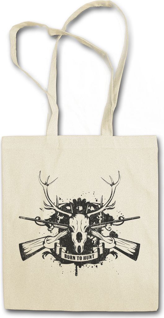 Urban Backwoods Born To Hunt, Stofftasche, Farbe: Beige