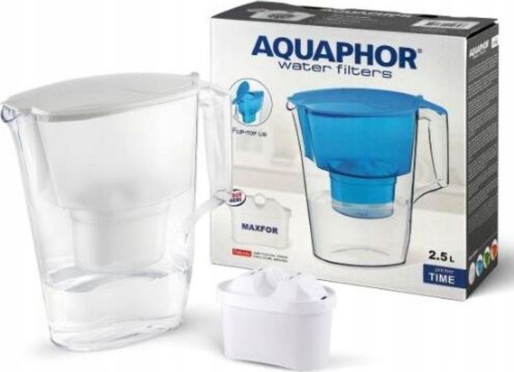 AQUAPHOR Wasserfilterkrug Kompakt – 5 Tassen, Mit B15-Filter, Reduziert Kalk & Chlor, Für Kühlschrank