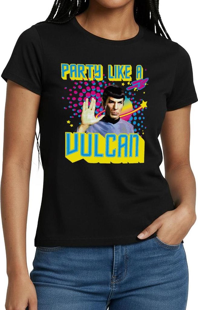 Spreadshirt Star Trek Party Like A Vulcan Geburtstag Frauen T-Shirt, S, Schwarz