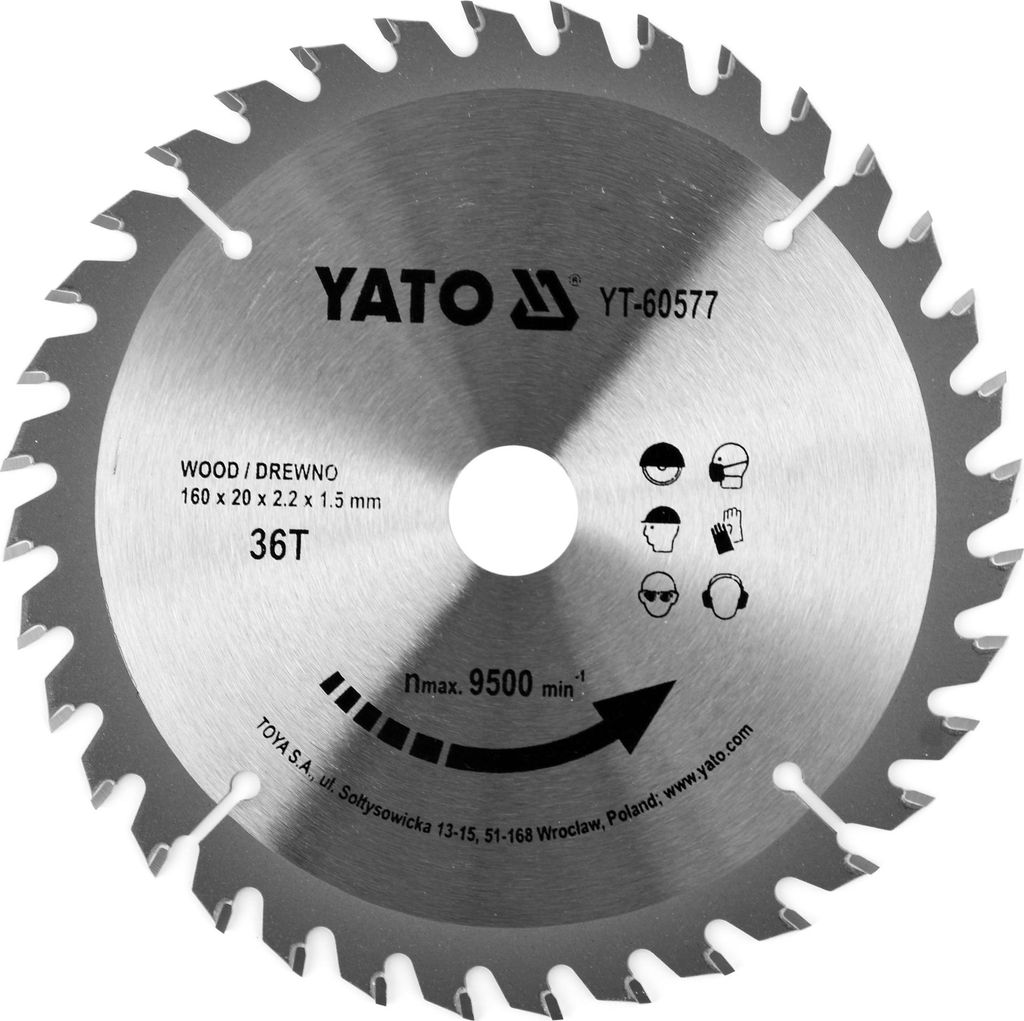 YATO Kreissägeblatt ̃160 mm - 36 T - Innendurchmesser 20 mm