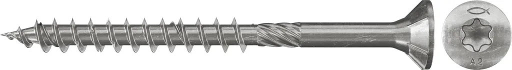 200 Viti Fischer 4x50 A2 TORX - Inox Professionale per Legno