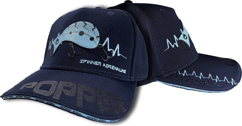 Casquette de Pêche Snapback Bleu Hotspot Design Cap Popper Ajustable