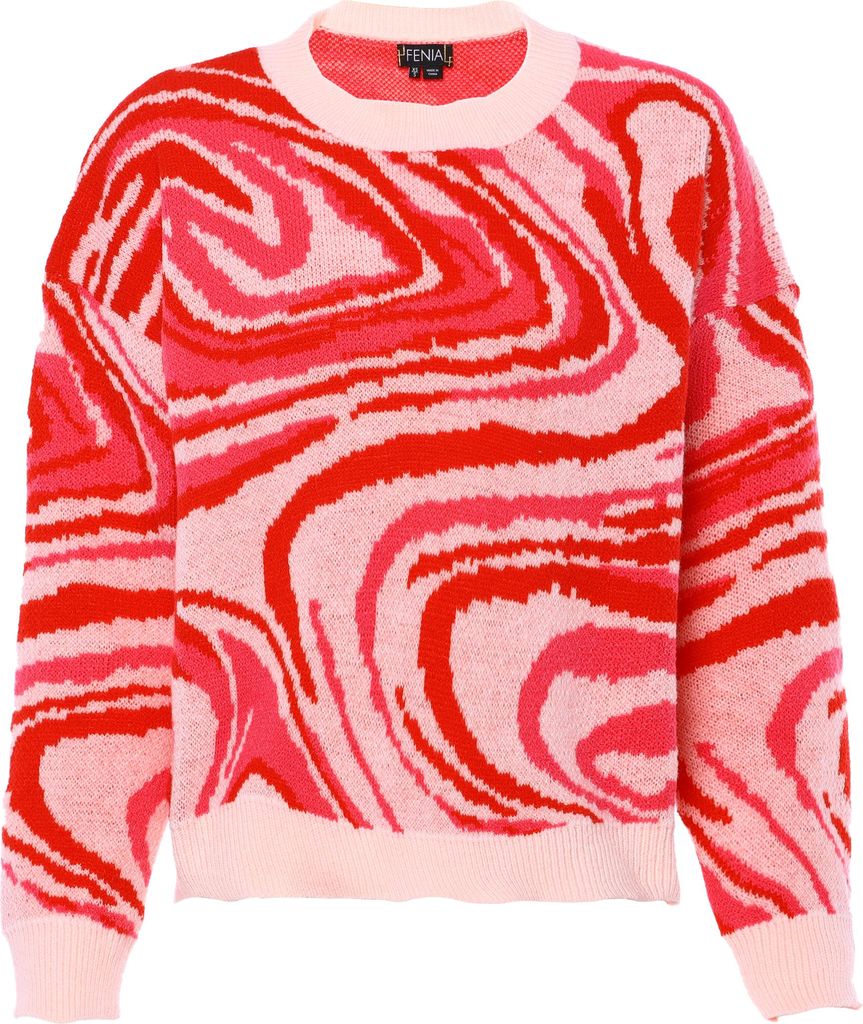 FENIA damen pullover - rot weiss, M/L