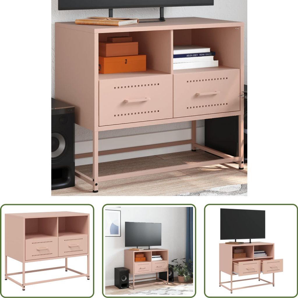 The Living Store TV-Schrank Rosa 68x39x60,5 cm Stahl