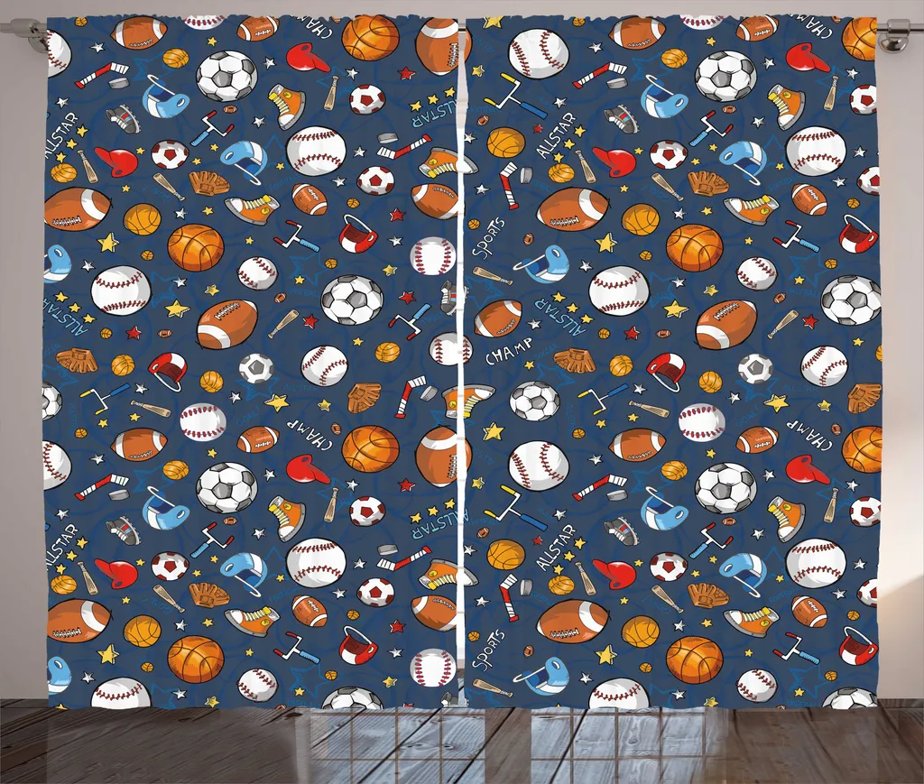 Tenda ABAKUHAUS Rustica Blu - 280x175 cm - Decorazione Camera Multicolore