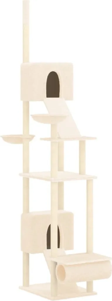 Arbre à chat anti-basculement 277-303 cm Crème - Protège vos meubles
