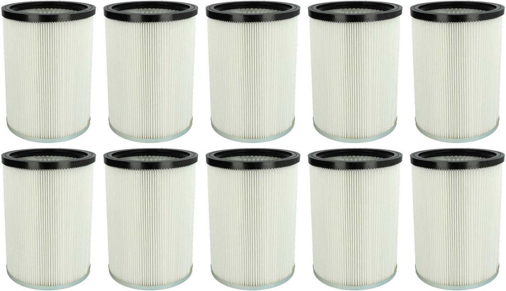 vhbw 10x Faltenfilter kompatibel mit Kärcher NT 70/1 *CN, NT 70/1 *EU, NT 70/1 *120V, NT 70/1 *AUS, NT 70/1 *BR Staubsauger - Patronenfilter Weiß