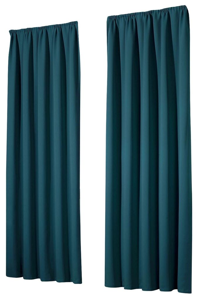 Verdunklungsvorhänge 2er Set Dunkel Petrol Grün 245x135 cm Produktbild 