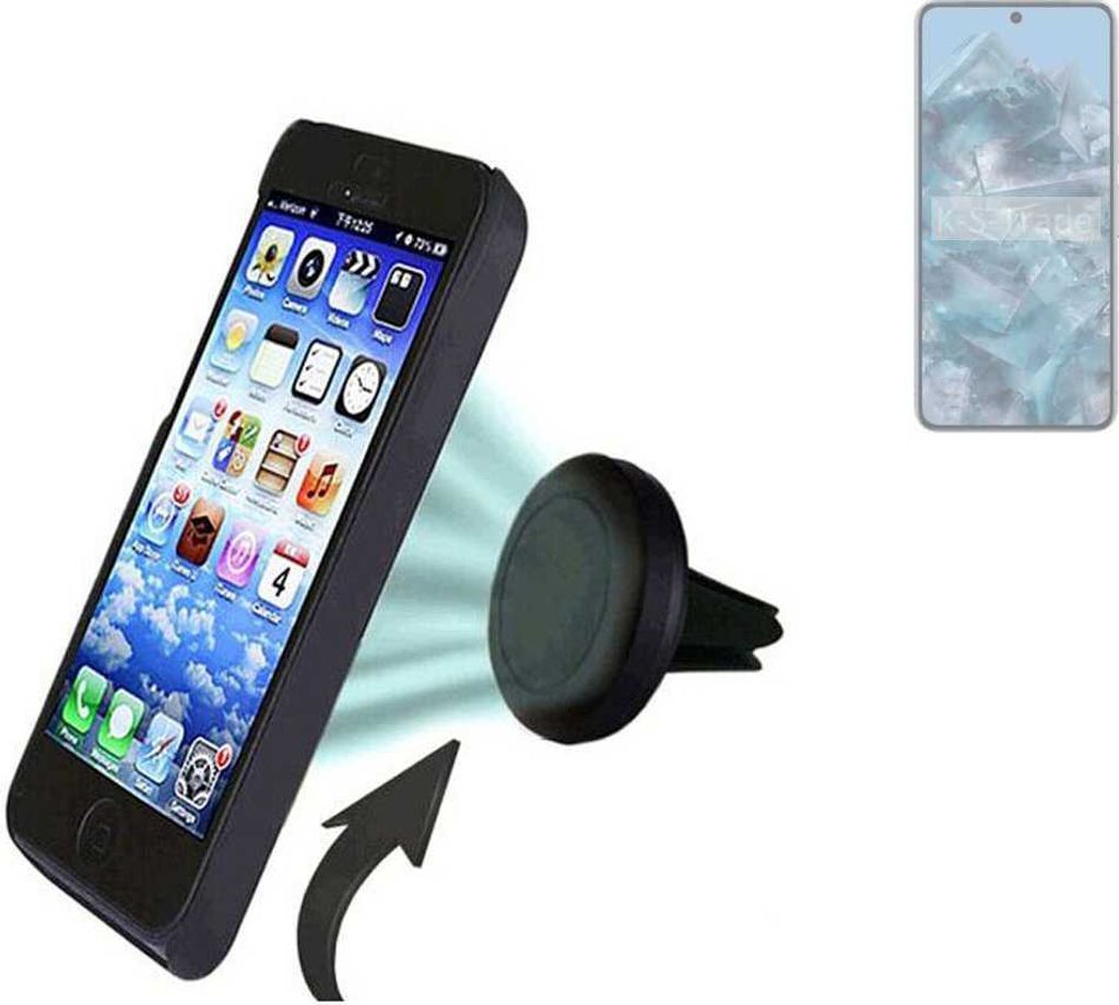 K-S-Trade Kompatibel mit Google Pixel 8 Pro Auto Handy Halterung KFZ Halter Lüftungsgitterhalterung Air Vent mount Smartphone Halter