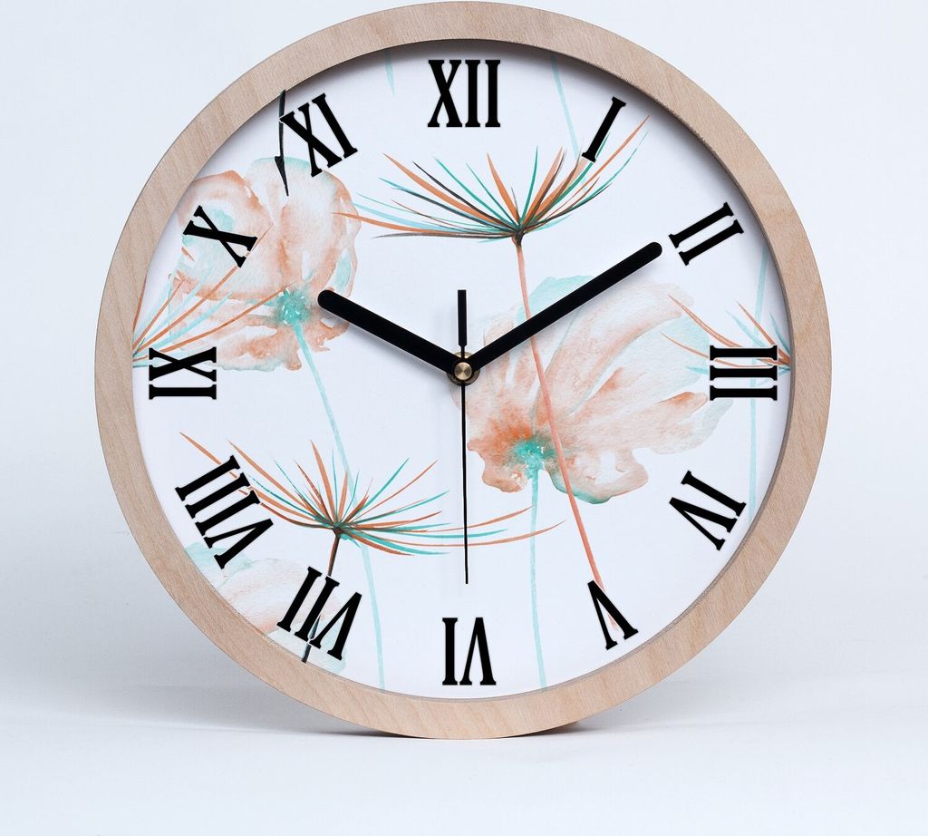 Holzuhr 30fi cm wanduhr - schwarze Spitzen - Löwenzahn