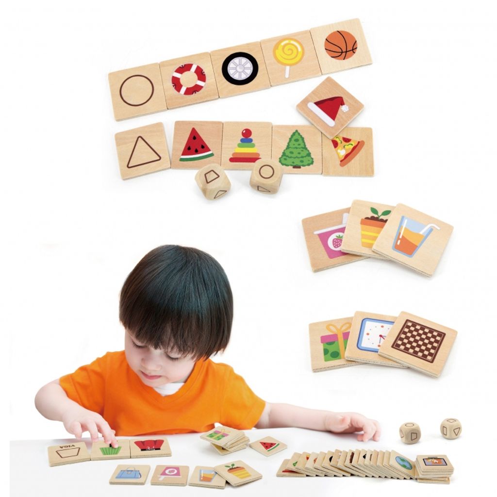 VIGA Educational Wooden Puzzle Match Shapes 37 el.