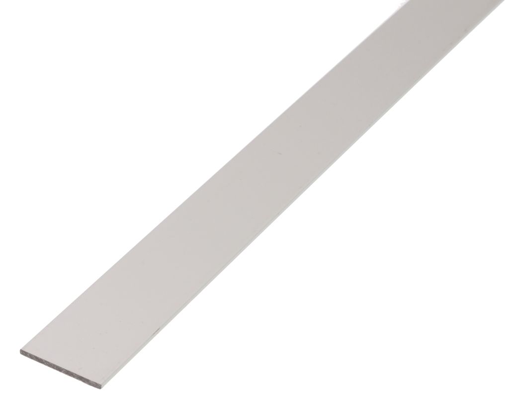 Alberts Flachstange | Aluminium, silberfarbig eloxiert | 1000 x 20 x 5 mm | 3er Set