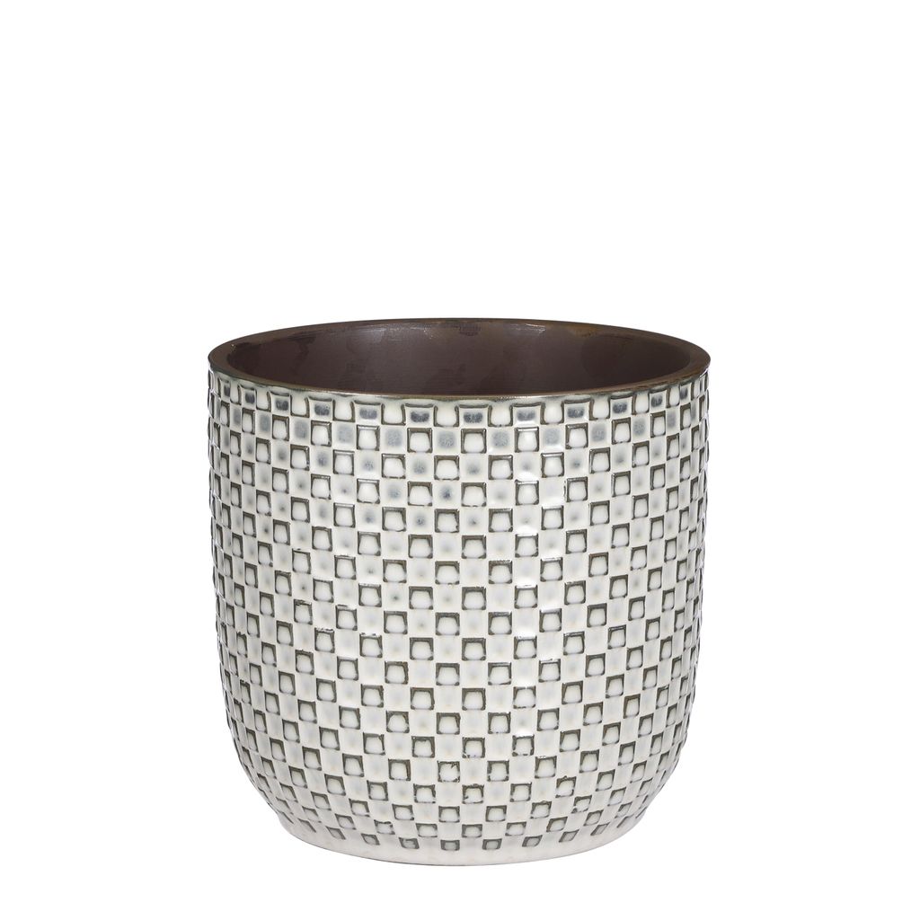Mica Decorations Daan Blumentopf - H18 x Ø19 cm - Weiß
