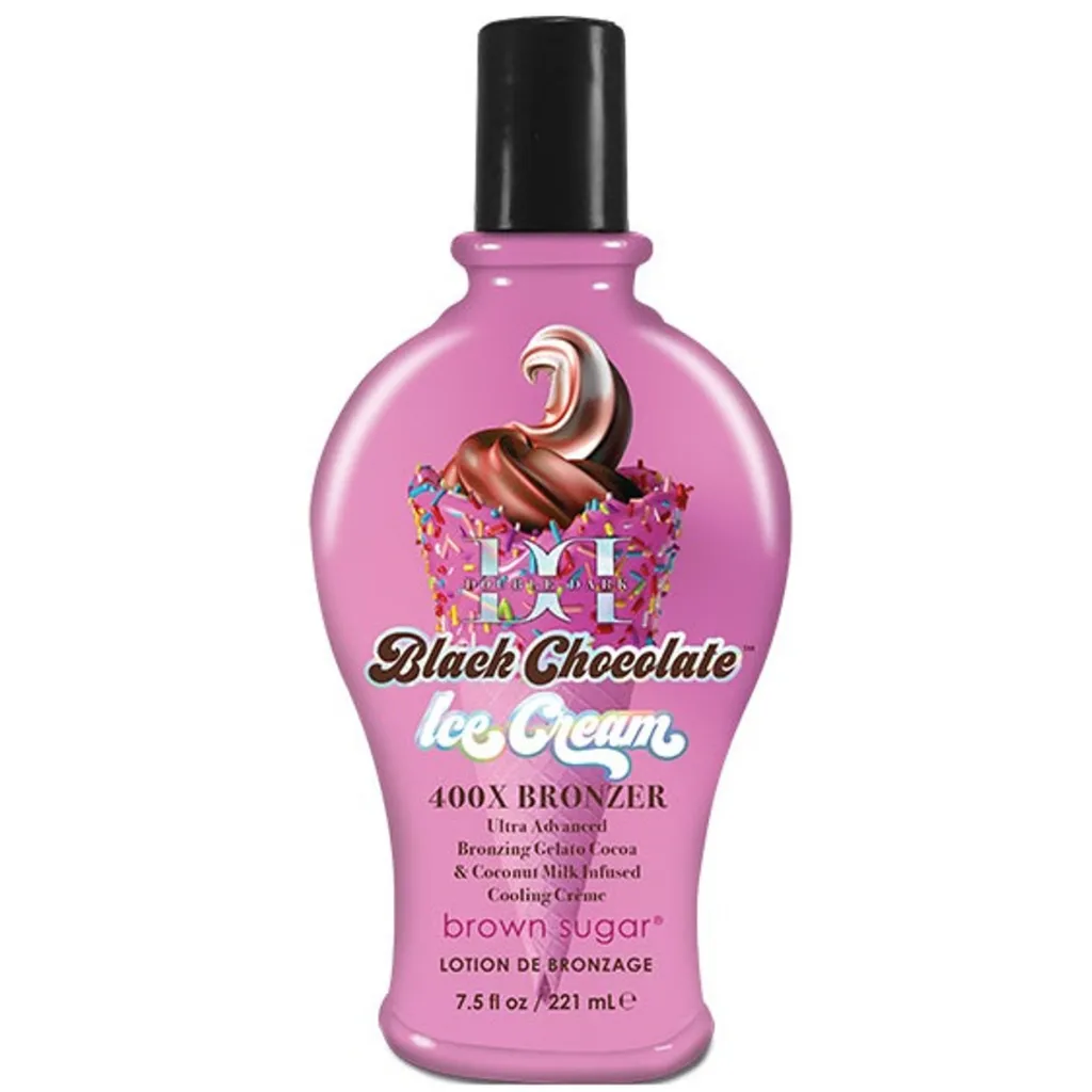 Autobronzant Bronzier Glacé Noir de Sucre Brun au parfum glace chocolat