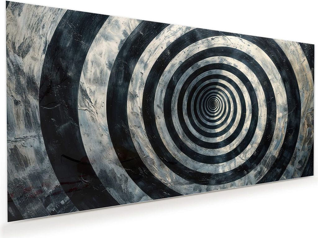 Glasbild 100x50cm in XXL für Wohnzimmer, Schlafzimmer Motiv Hypnotische Spirale