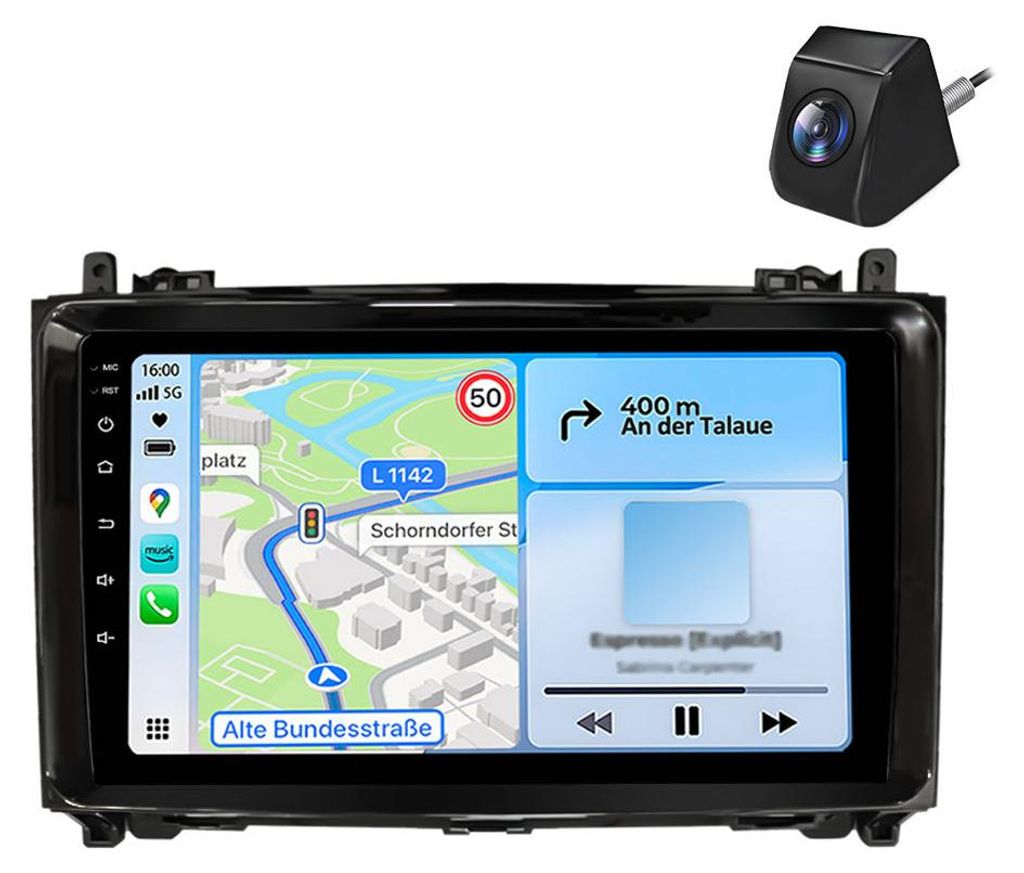 Autoradio Mit Kamera für Mercedes-Benz A B-Klasse W169 W245 Wireless CarPlay Android Auto 4G WiFi GPS Navi 8Kern RDS DSP DAB+ BT 9 Zoll 6+128GB