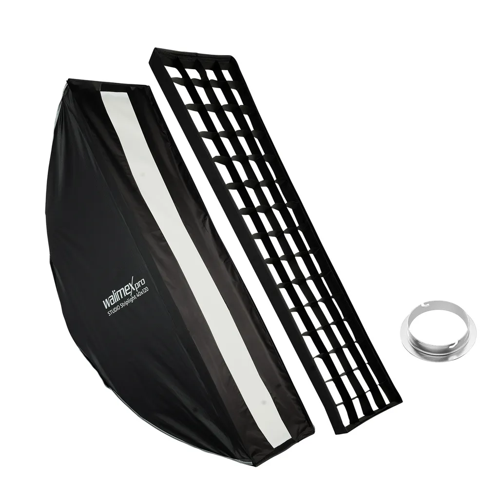 Softbox 40x120cm Rotation 360° Walimex pro avec Grille et Masque Studio