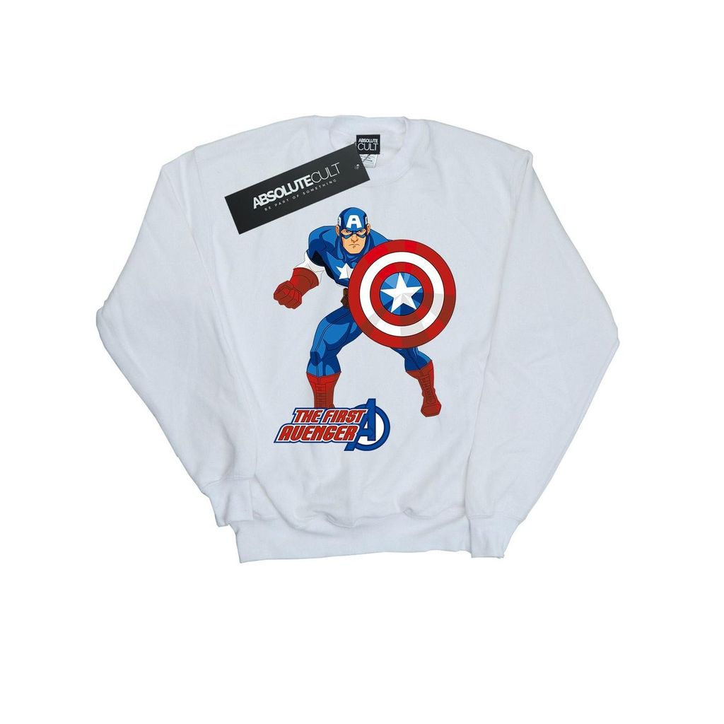 Captain America - "The First Avenger" Sweatshirt für Herren/Damen Uni BI350 (XXL) (Weiß)