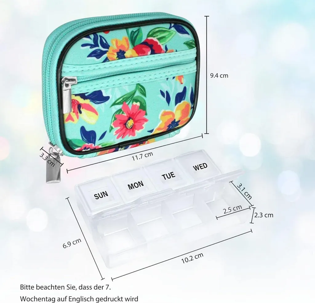 Boîte à comprimés 7 jours Vert - Pilulier au design élégant et compact