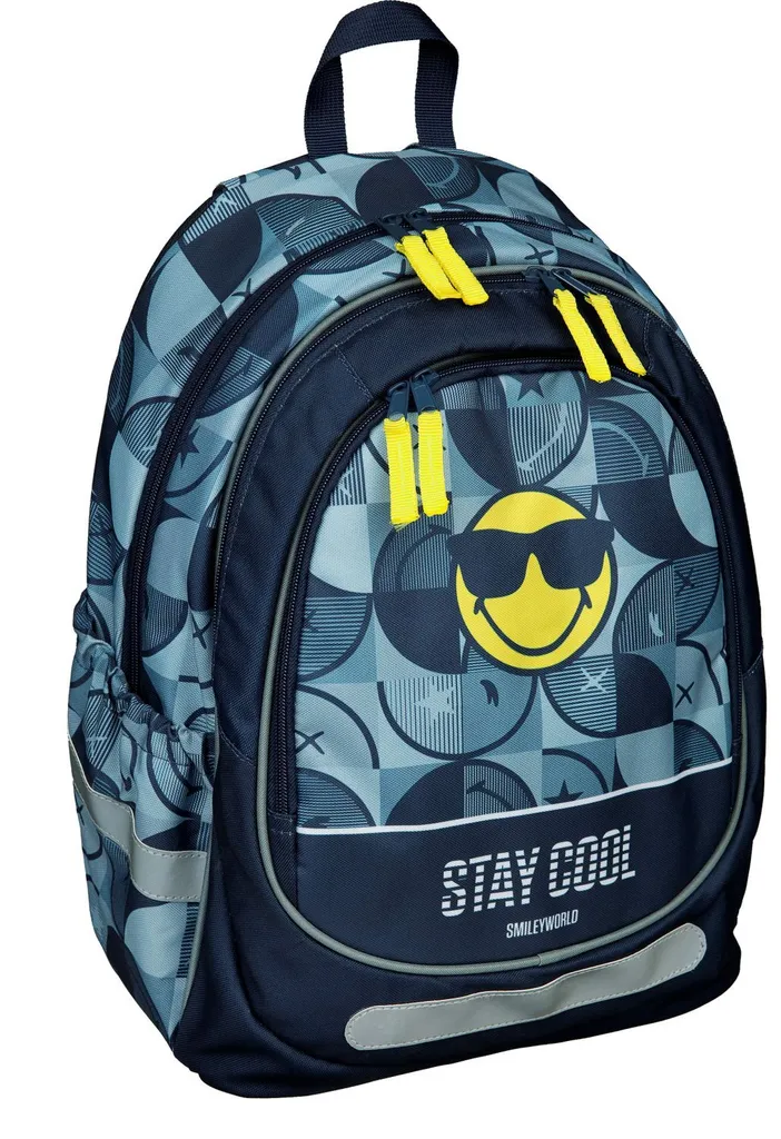 Sac à dos collège Smiley confortable contre le mal de dos des élèves