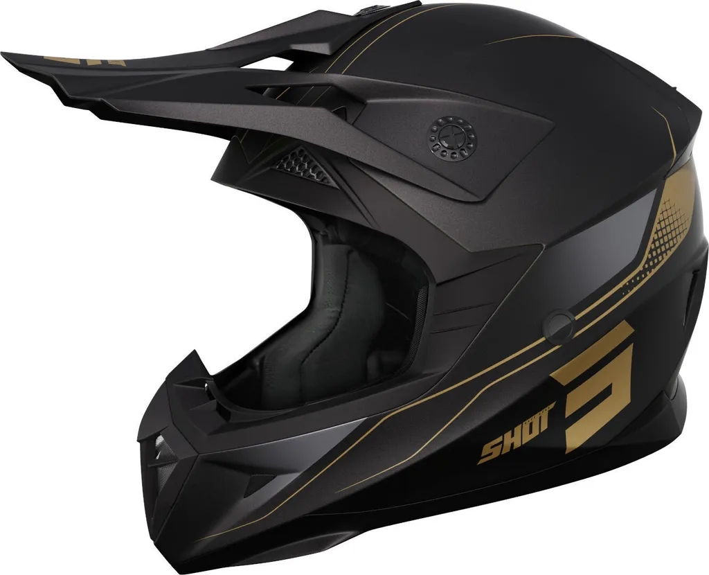 Casque de motocross intégral Shot Pulse Edge coloris mat or en XL
