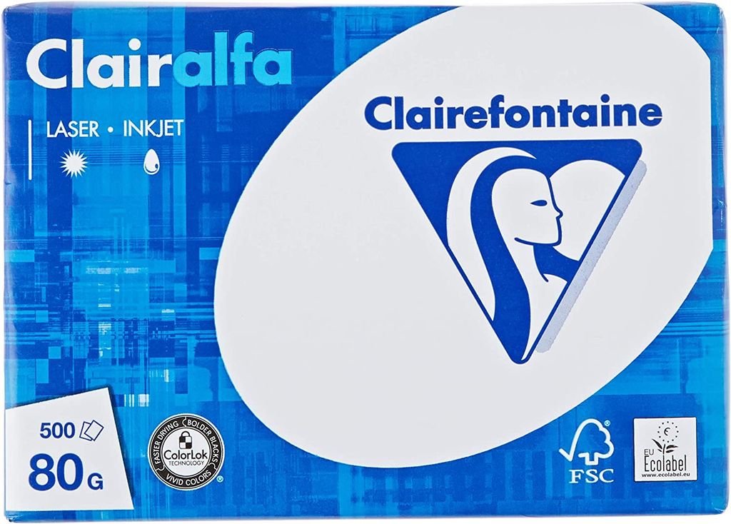The image shows the packaging of Clairefontaine paper.