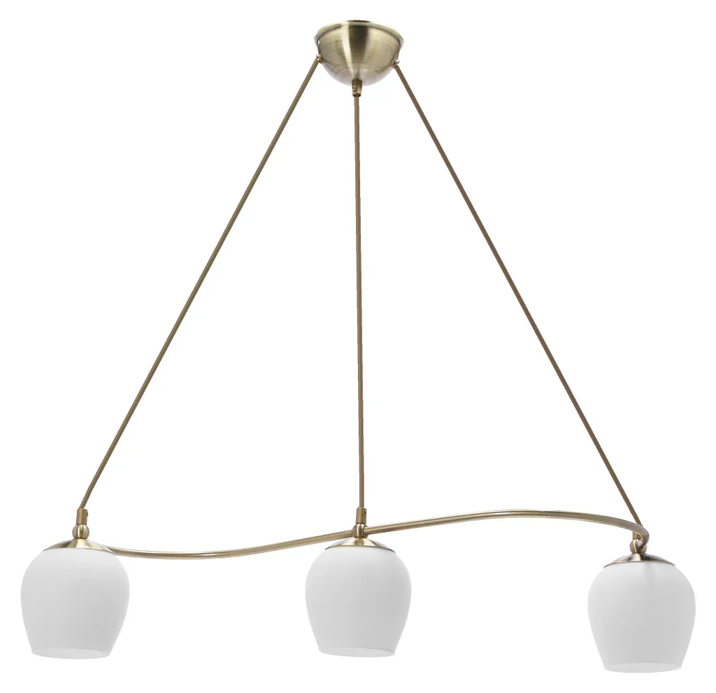 Suspension de table à manger SERANO rustique blanc 3 lampes pour séjour