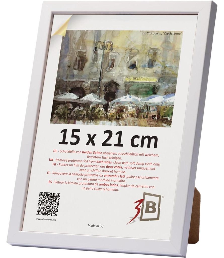 Holz-Bilderrahmen A5 Klassisch Elegant Weiß 15x21 cm