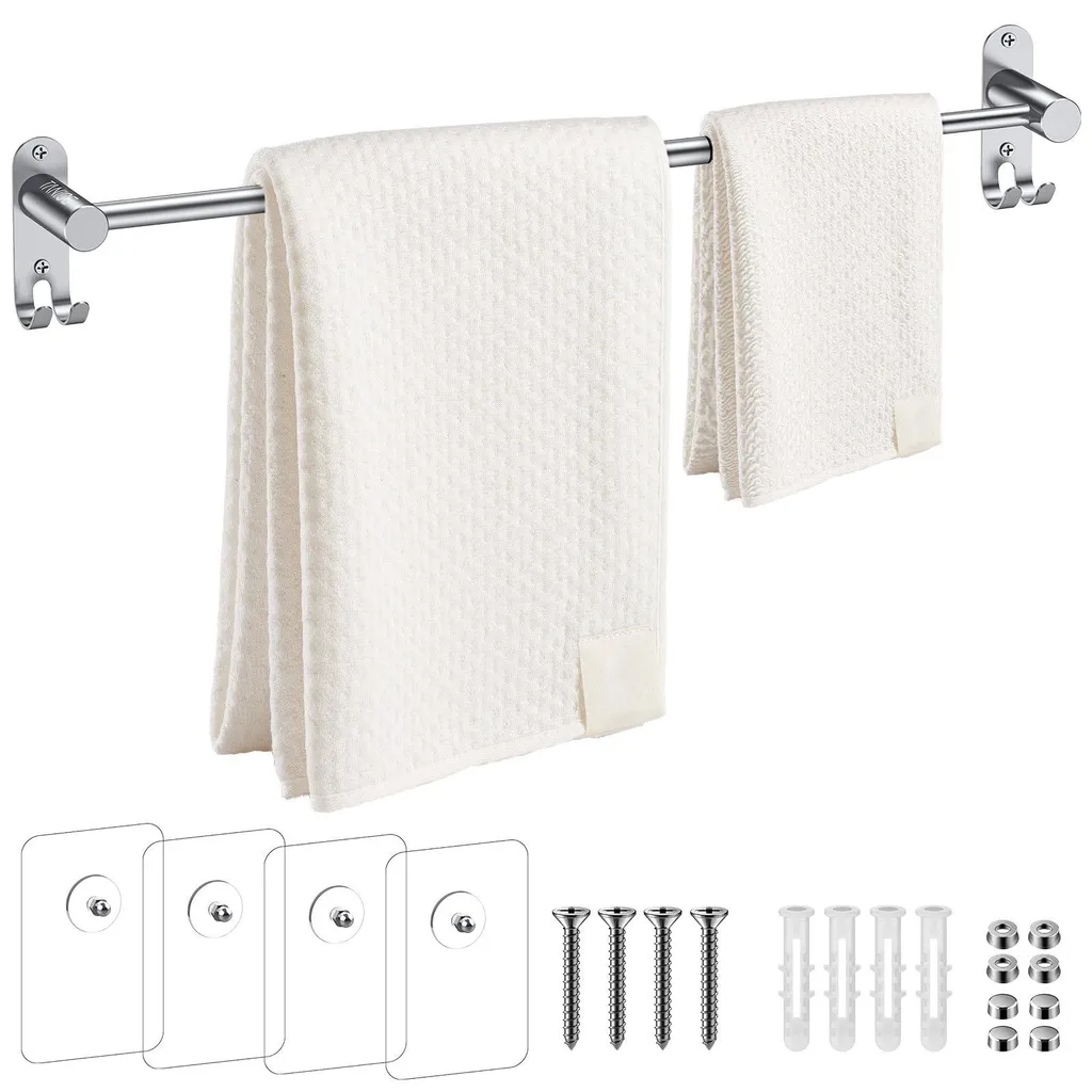 Porte-serviettes réglable 40-70 cm en acier inox mural pour salle de bain