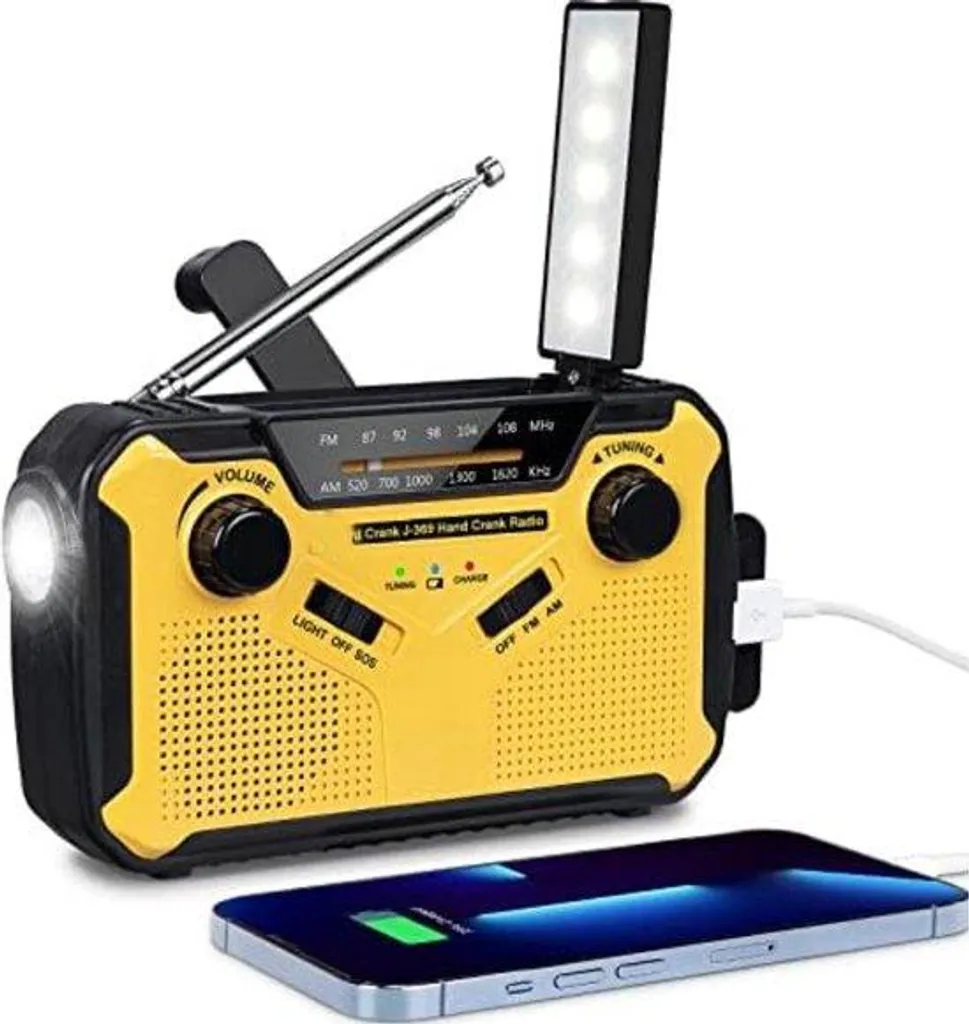 Radio à manivelle Gelber - Enregistreur compact avec batterie rechargeable