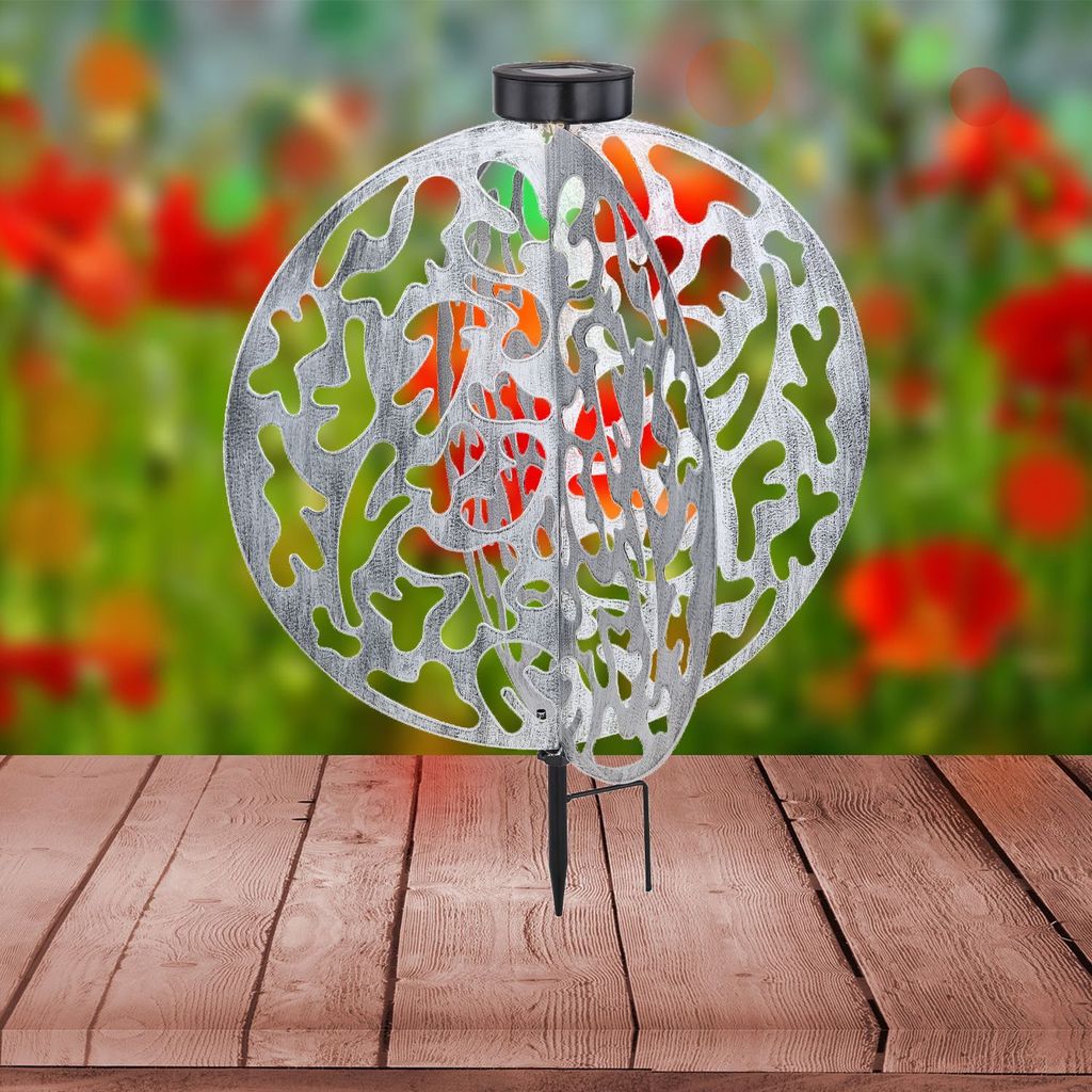 Solarleuchte Garten Scheibe 40cm Solarlampe Außen Leuchte Produktbild 