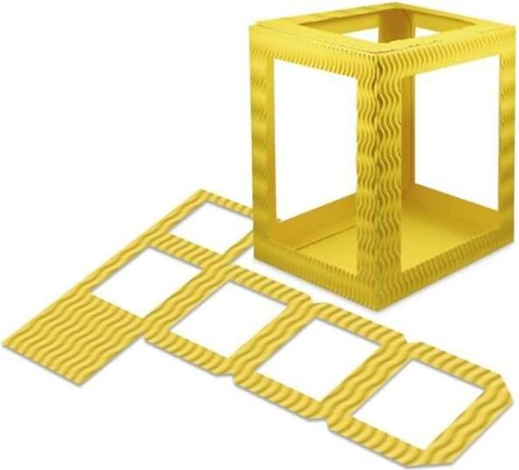 Laternen 3D-Colorwellpappe Höhe 18cm VE=5 Stück sonnengelb