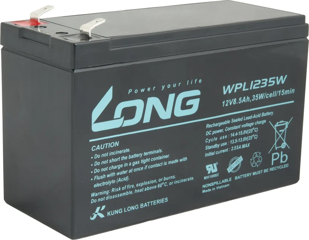 Batterie 12V 8,5Ah pour alarme de maison et système de sécurité