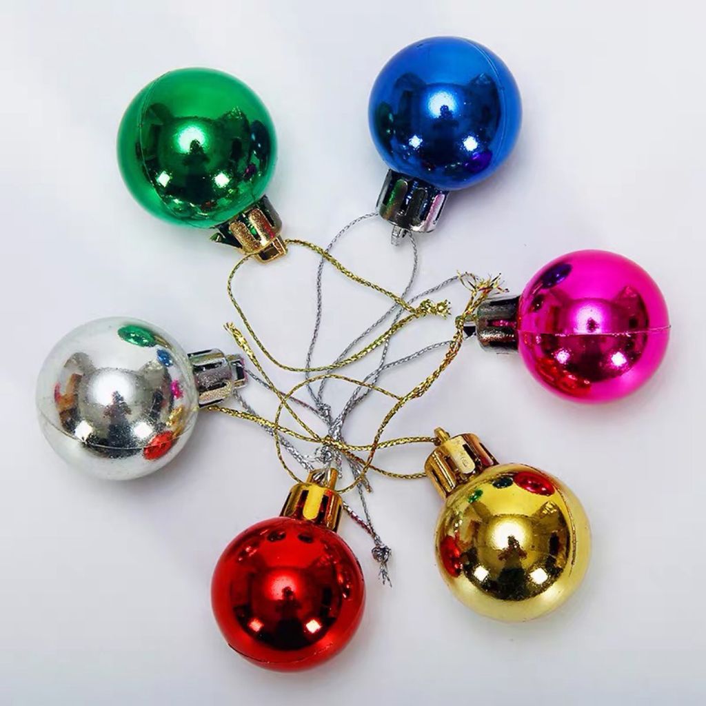 12pcs Weihnachtsbällchen Hängende Ornament 3cm Durchmesser farbige Bälle Party Veranstaltungsort Atmosphäre Dekoration Accessoires Xmas Tree Pe...